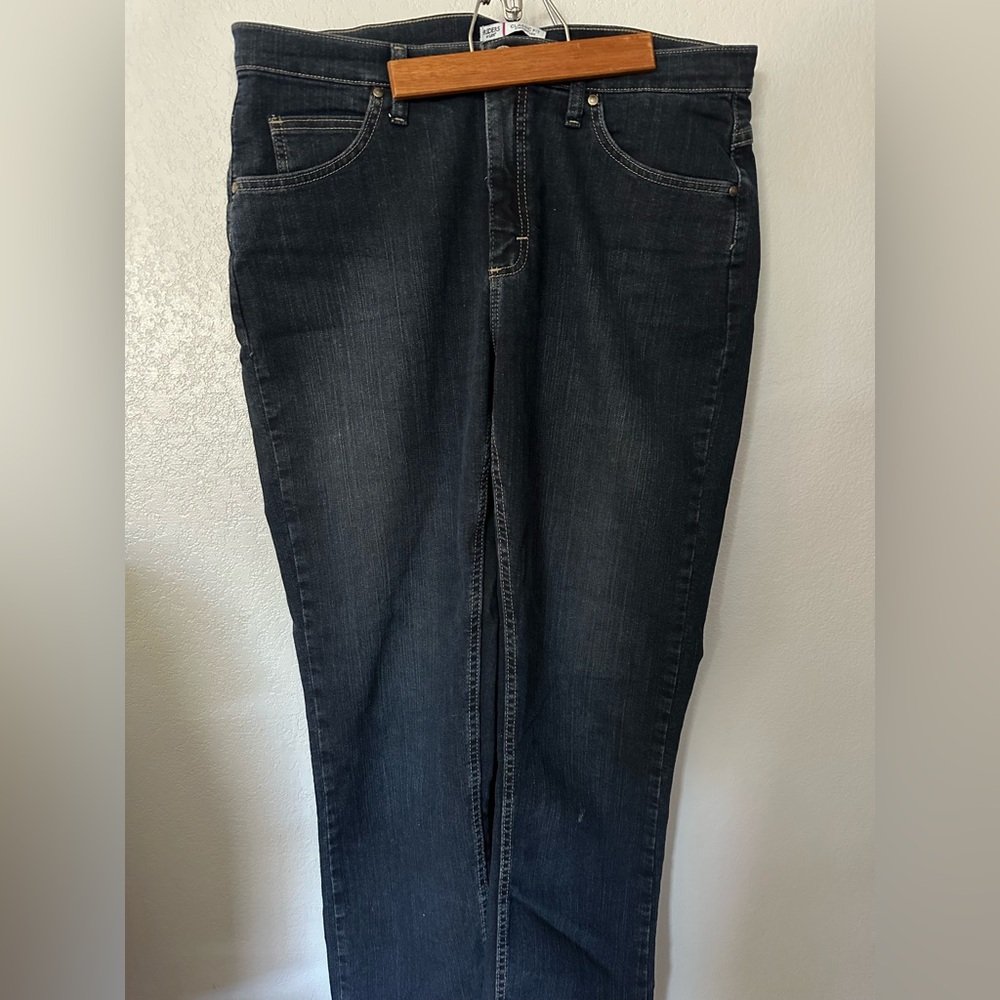 Lee Riders Classic Fit Straight Leg Dark Blue Jeans Size 14 Long